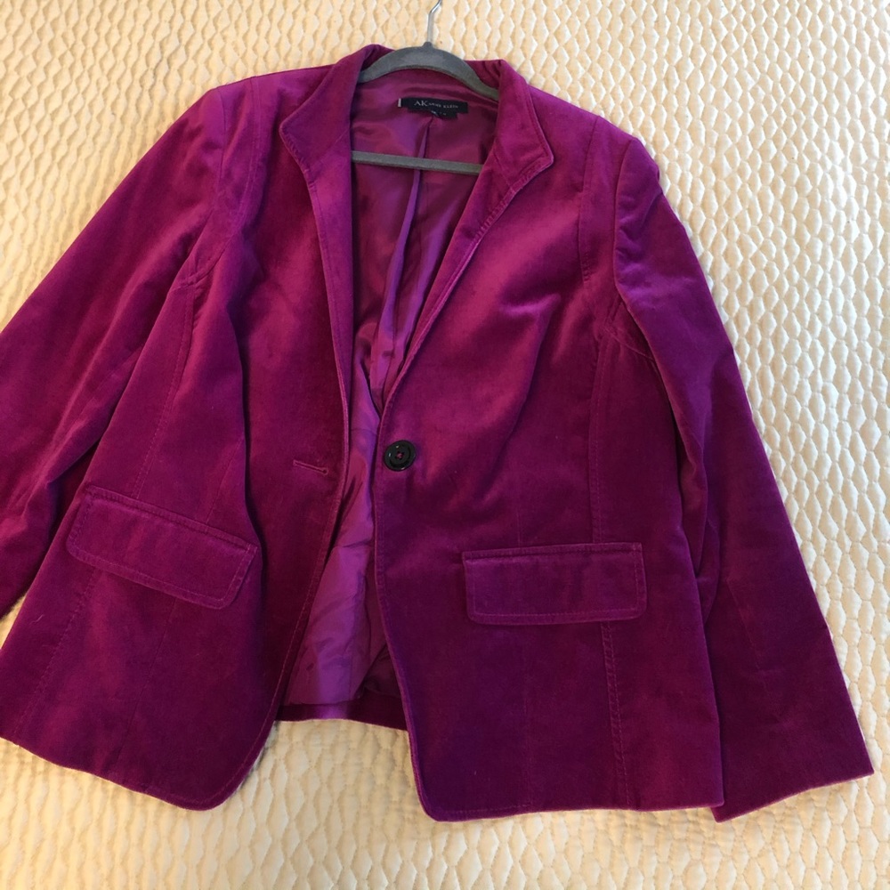 Anne Klein Velvet Blazer (Magenta)